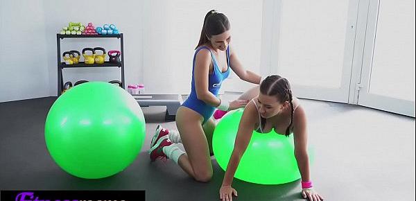  Fitness Rooms Big tits young Icelandic babe facesitting in sweaty leotard